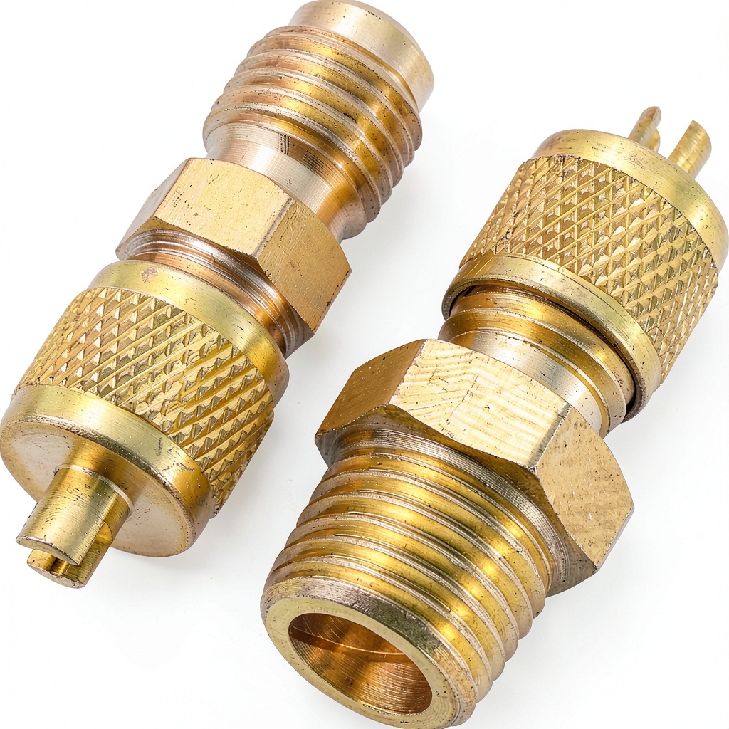Tigbear brass tube fitting installed on an HVAC manifold