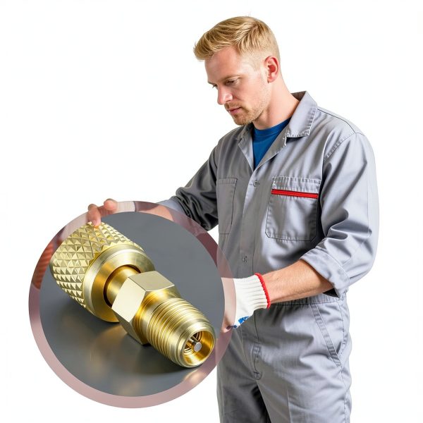 A2L Refrigerant Adapter SKTMH Brass 1/4" HVAC-6