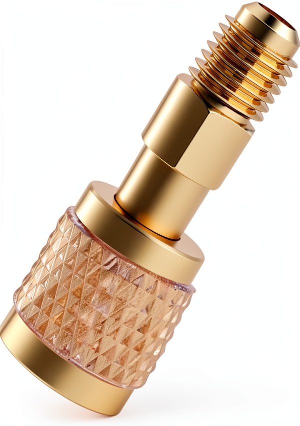 R32 Brass Refrigerant Adapter HINGTAI 1/4 Inch-0