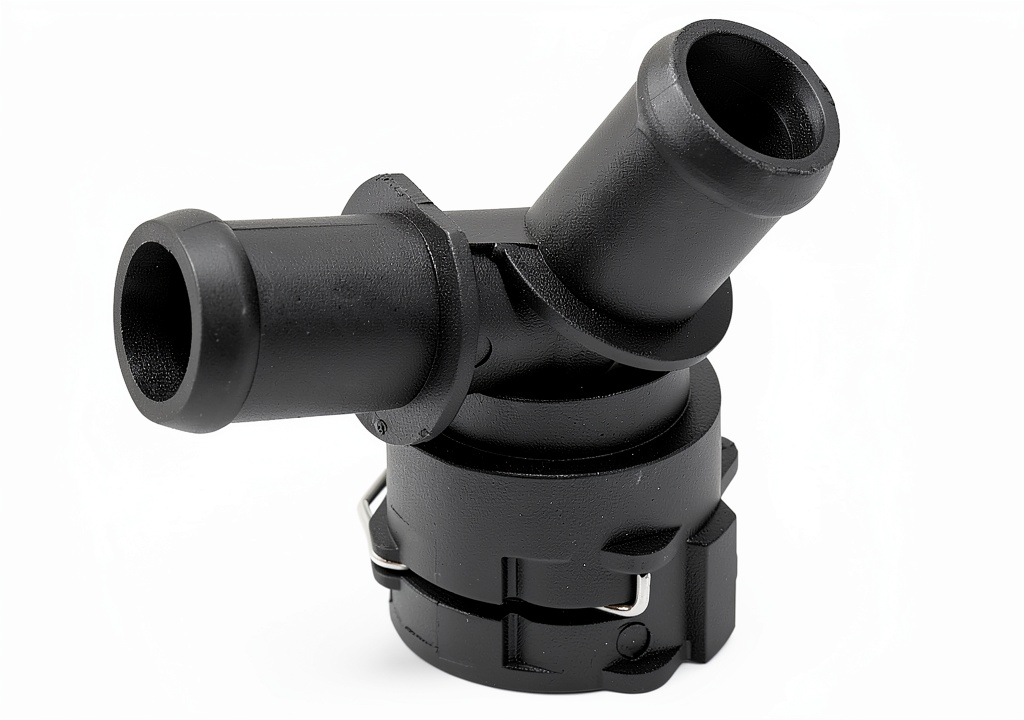 Yiklwwy black AC fitting installed in a car's engine bay
