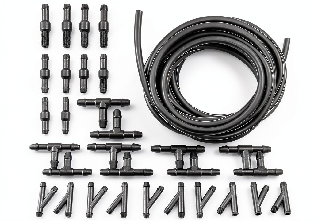 Installing CyperFair washer hose in a vehicle engine bay