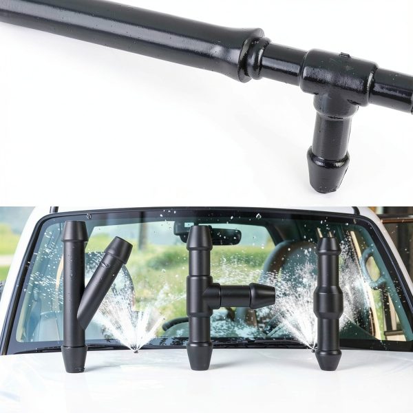YGDMD Windshield Washer Hose Kit 13ft Black Silicone with 3 Connectors-4