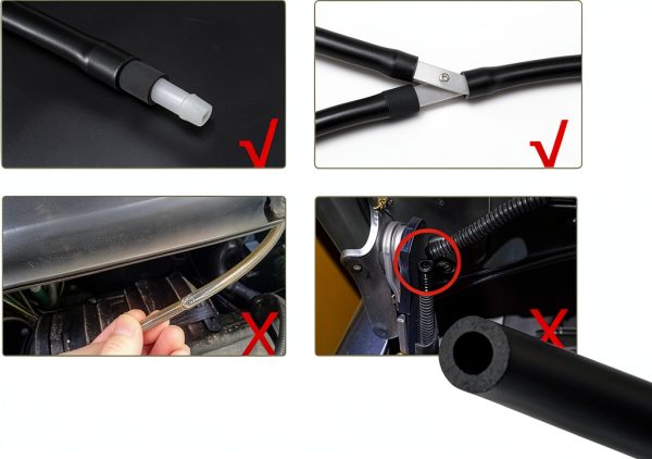 Windshield Washer Hose Kit YYTQP 1 Set Black Rubber Durable 5m-3