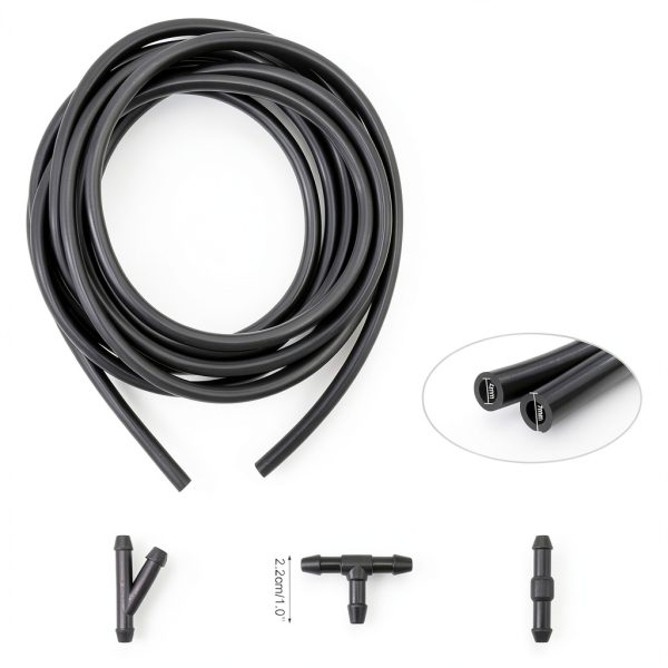 Windshield Washer Hose Juxiamal Jus-4413F49 Black 3M Rubber Kit-3