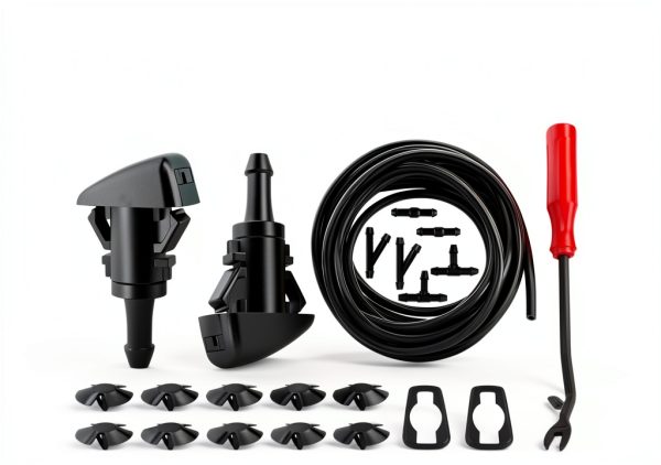 YGDMD Windshield Washer Hose Kit 13ft Black Silicone with 3 Connectors-0