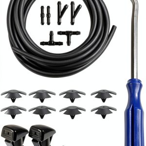 UBOG Windshield Washer Hose Kit 13ft Black Rubber Flexible Replacement-0
