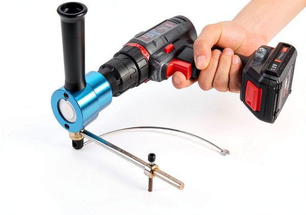 REXBETI Double Head Sheet Nibbler Metal Cutter, Quality Nibbler Drill Attachment for Straight Curve and Circle Cutting, Maximum 14 Gauge Steel-3