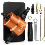VEVOR Double Head Sheet Metal Nibbler Cutter, 360 Degree Metal Nibbler Drill Attachment with Extra Punch and Die, Cutting Hole Accessory and Step Drill Bit, for Straight Curve and Circle Cutting-0