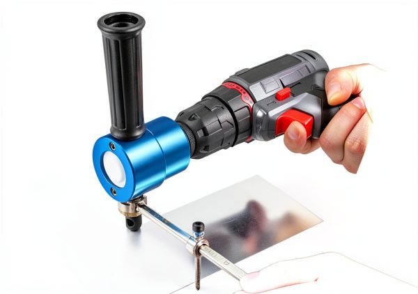 REXBETI Double Head Sheet Nibbler Metal Cutter, Quality Nibbler Drill Attachment for Straight Curve and Circle Cutting, Maximum 14 Gauge Steel-4