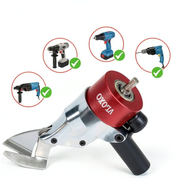 VLOXO Sheet Metal Cutter Drill Attachment Compatible with Multiple Models of Electric Drill, Heavy Metal Cutter for Cutting Iron and Aluminum The Drill Shear Attachment with 360 Degree Pivoting Handle-3