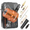 REXBETI Double Headed Sheet Metal Nibbler, Drill Attachment Metal Cutter with Extra Punch and Die, 1 Cutting Hole Accessory and 1 Step Drill Bit, Perfect for Straight Curve and Circle Cutting (Gold)-0