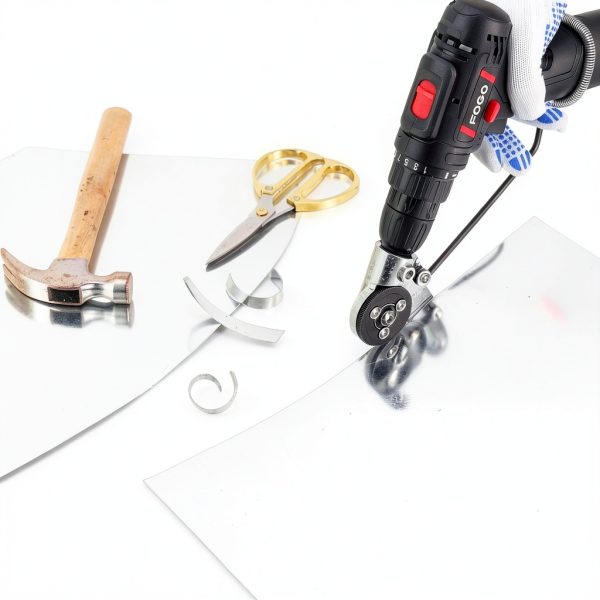 Upgraded Electric Drill Plate Cutter, New Metal Nibbler Drill Cutter Attachment/Adapter, DIY Metal Drill Attachment, Sheet Metal Knife for Cutting Iron, White Sheet, Steel,Copper, Aluminum-2
