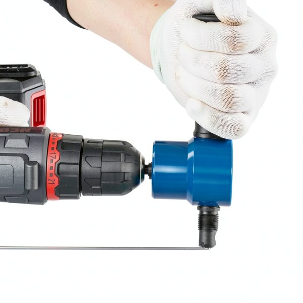 REXBETI Double Head Sheet Nibbler Metal Cutter, Quality Nibbler Drill Attachment for Straight Curve and Circle Cutting, Maximum 14 Gauge Steel-5