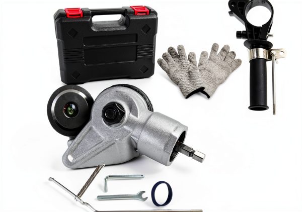 Metal Sheet Cutter,Electric Nibbler Drill Attachment with Adapter,Electric Drill Shears Attachment Cutter Tool for Cutting Iron,Aluminum and Metals Materials-1