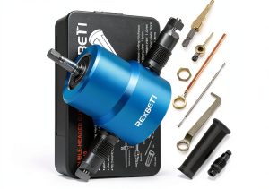REXBETI Double Head Sheet Nibbler Metal Cutter, Quality Nibbler Drill Attachment for Straight Curve and Circle Cutting, Maximum 14 Gauge Steel-0