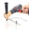 REXBETI Double Headed Sheet Metal Nibbler, Drill Attachment Metal Cutter with Extra Punch and Die, 1 Cutting Hole Accessory and 1 Step Drill Bit, Perfect for Straight Curve and Circle Cutting (Gold)-3