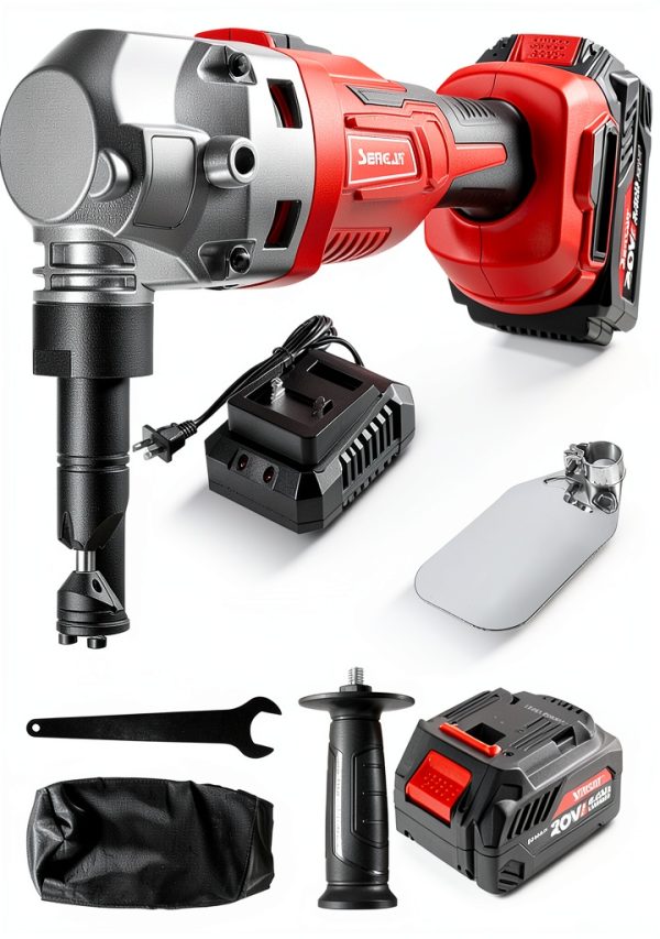 Cordless Metal Nibbler 16 Gauge Sheet Metal Cutter 1900RPM Brushless Motor | Replaced Blades for Cutting Aluminium, Stainless Steel, Plastic (With 2 4.0AH Battery, 1 additional cutter accessories)-0