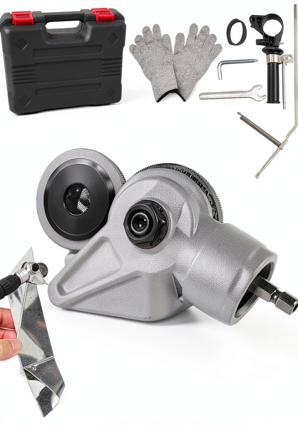 Metal Sheet Cutter,Electric Nibbler Drill Attachment with Adapter,Electric Drill Shears Attachment Cutter Tool for Cutting Iron,Aluminum and Metals Materials-0