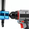 REXBETI Double Head Sheet Nibbler Metal Cutter, Quality Nibbler Drill Attachment for Straight Curve and Circle Cutting, Maximum 14 Gauge Steel-2